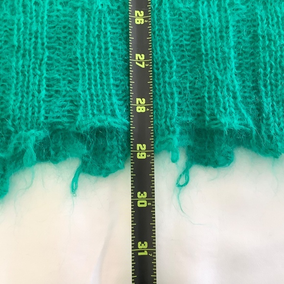 Anthropologie The Posey Stitchy Distressed Sweater | Green | Made in Italy - Picture 8 of 13